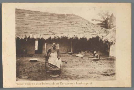 Brave Widow with Indigenous and European Kitchenware