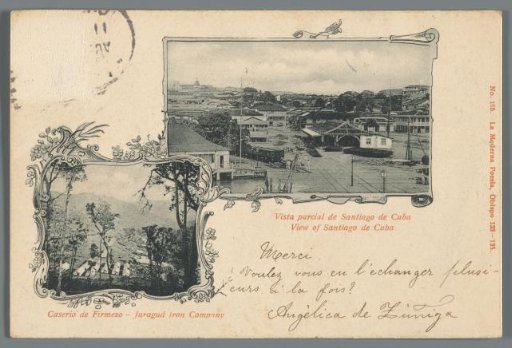 Partial View of Santiago de Cuba / Caserio de Firmezo / Juraguá Iron Company