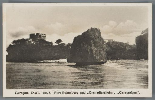 Curaçao. D.W.I. Fort Bekenburg and "Grenadiershelm. "Caracasbaai"