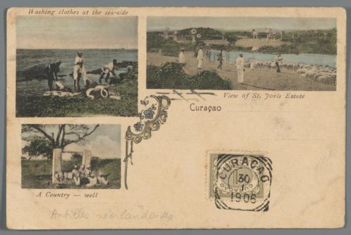 Washing clothes at the sea-side, View of St. Joris Estate, A Country-well