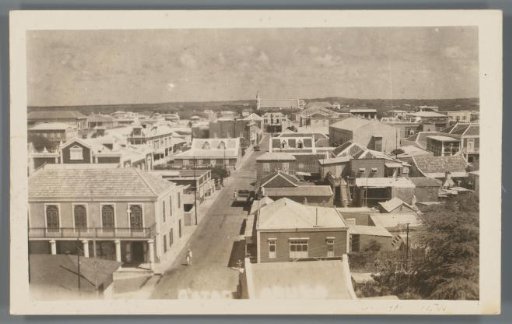 View of the buildings of Oranjestad from a high point