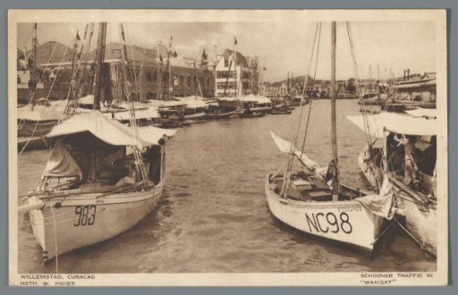 Willemstad, Curaçao, Netherlands West Indies: Schooner Traffic in the "Waaigat"
