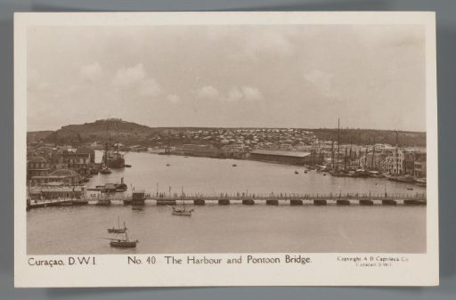 Curaçao, D.W.I. - The Harbour and Pontoon Bridge
