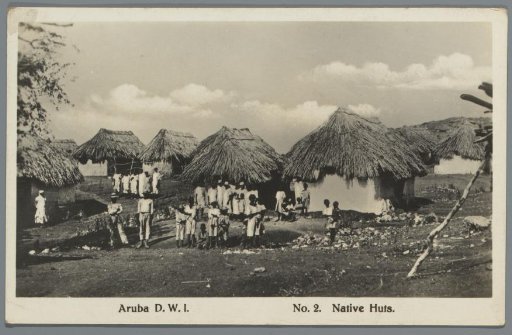 View of houses and their inhabitants in Aruba