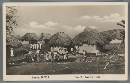 View of families and their houses on Aruba