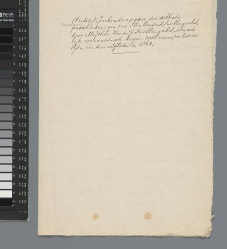 Table of contents of the drawings in the Swellengebel collection