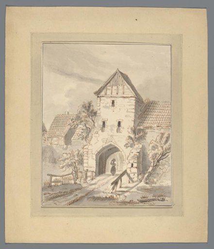 City gate with figures