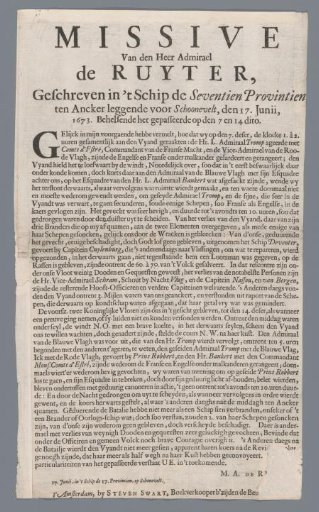 Letter from Mr. Admiral de Ruyter of 17 June 1673