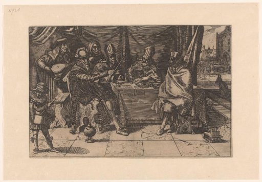 Emblem on the tyranny of Alva (incomplete), 1618