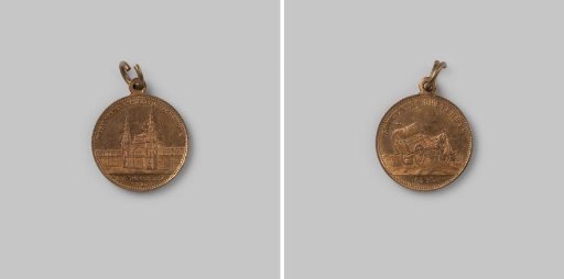 World's Fair in Amsterdam, medal struck as a souvenir by the hotel and travel industry of Amsterdam