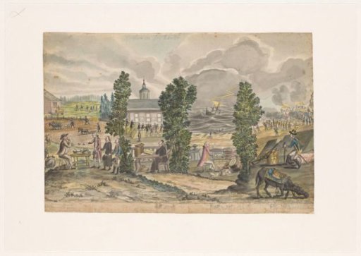 Allegorical representation of the threat of war in Sweden