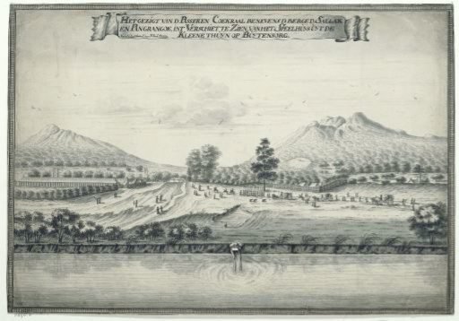 The View of the Passer and Cockpit, as well as the Mountains of Sallak and Pangrangoe, to be Seen in the Distance, from the Playhouse from the Small Garden on Buitenzorg