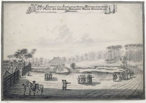 The View of Indramago above Buitenzorg on the Plain, with its Playhouse, Water Fountain and Bridges