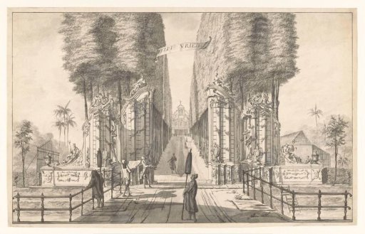 View of the country house Weltevreden at Batavia