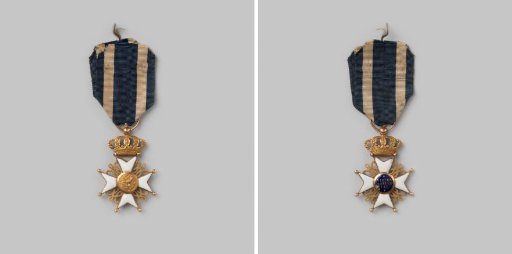 Order of the Netherlands Lion, Knight, breast cross awarded to J.E. de Man