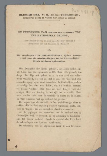 The Return of Hugo de Groot to the Catholic Faith