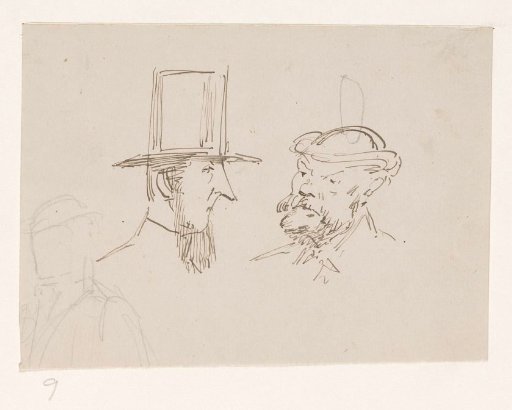 Portrait sketch of two unknowns