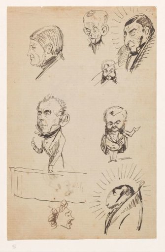 Sheet with caricatures