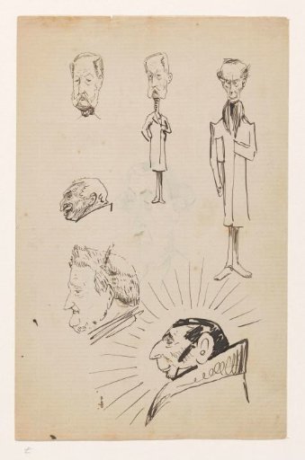 Sheet with caricatures
