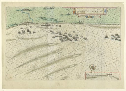 Map of the Flemish coast between Dunkirk and Grevelingen