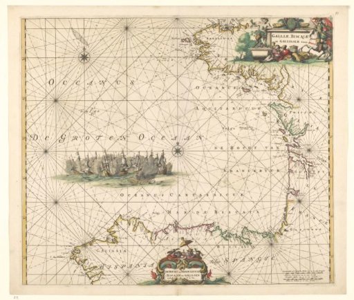 Sea chart of the Bay of Biscay