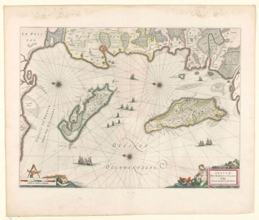 Map of the French coast near La Rochelle and the islands of Ré and Oleron