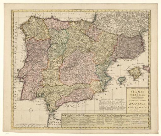 Map of Spain and Portugal