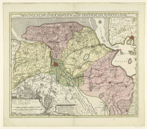 Map of the province of Groningen