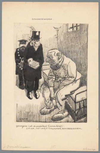 Preacher with a Prisoner in a Cell