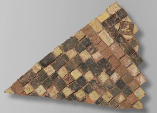 Part of a tiled floor from the Dutch Reformed Church in Heukelum