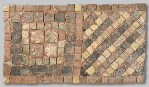 Part of a tiled floor from the Dutch Reformed Church in Heukelum