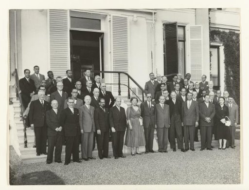 Willem Drees at Soestdijk Palace in connection with the RTC West