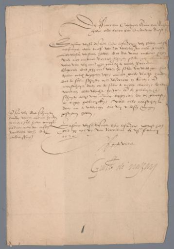 Letter from William of Orange, 6 February 1576