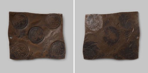 Plate money of a half daalder in the name of Adolf Frederick, King of Sweden