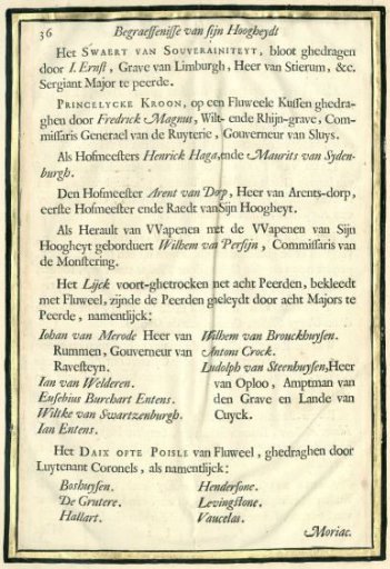 Description of the funeral of Frederick Henry, p. 36