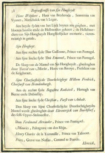 Description of the funeral of Frederick Henry, p. 38