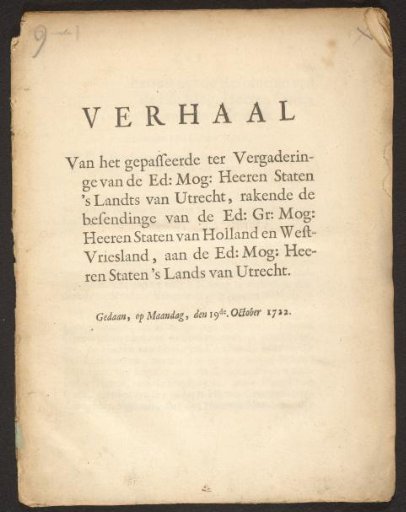 Account of the Proceedings at the Assembly of the Illustrious Lords States of the Province of Utrecht