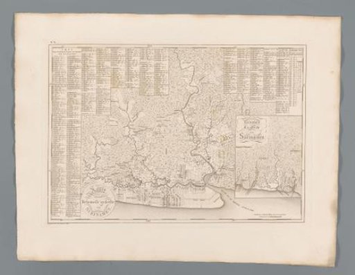 Map of the plantations around Paramaribo