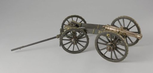 Model of a 3-pounder on carriage with limber