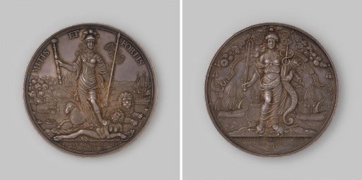 Peace of Breda and destruction of the English fleet at Chatham (Mala Bestia medal)
