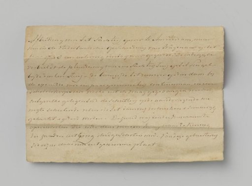 Note accompanying tobacco box 'pachtersoproer'