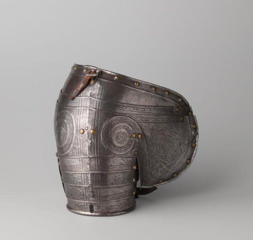 Shoulder plate of an armor with decorations