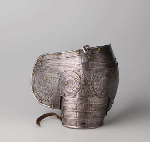 Shoulder plate of an armor with decorations