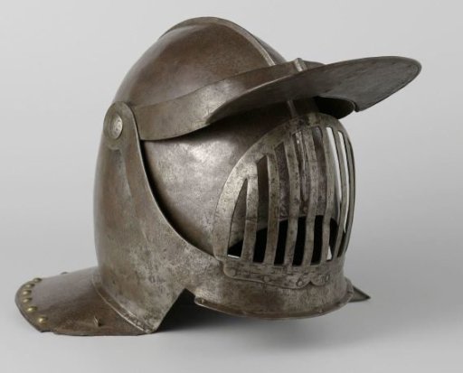 Closed Burgundian morion with a barred visor