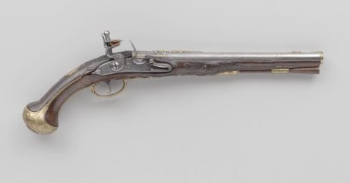 Flintlock pistol with battery lock