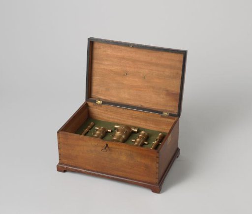 Chest with six artillery models
