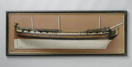 Half model of a 40-gun hooker frigate