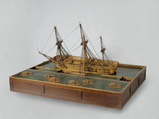 Model of a 44-Gun Frigate at a Careening Wharf