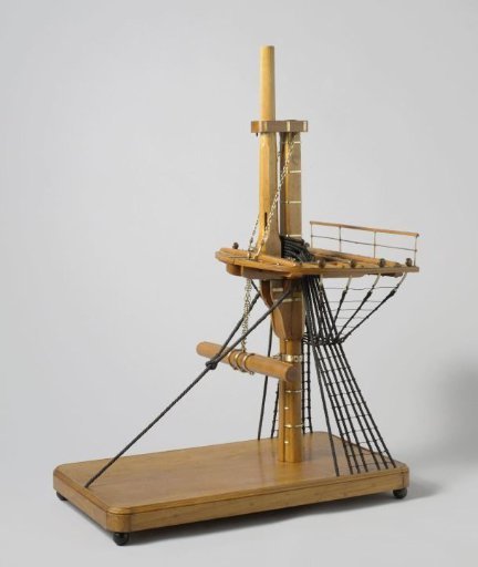 Model of Part of a Rigged Foremast with Parrel Brace