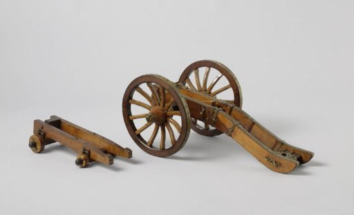 Model of a four-pounder cannon on a wheeled mount
